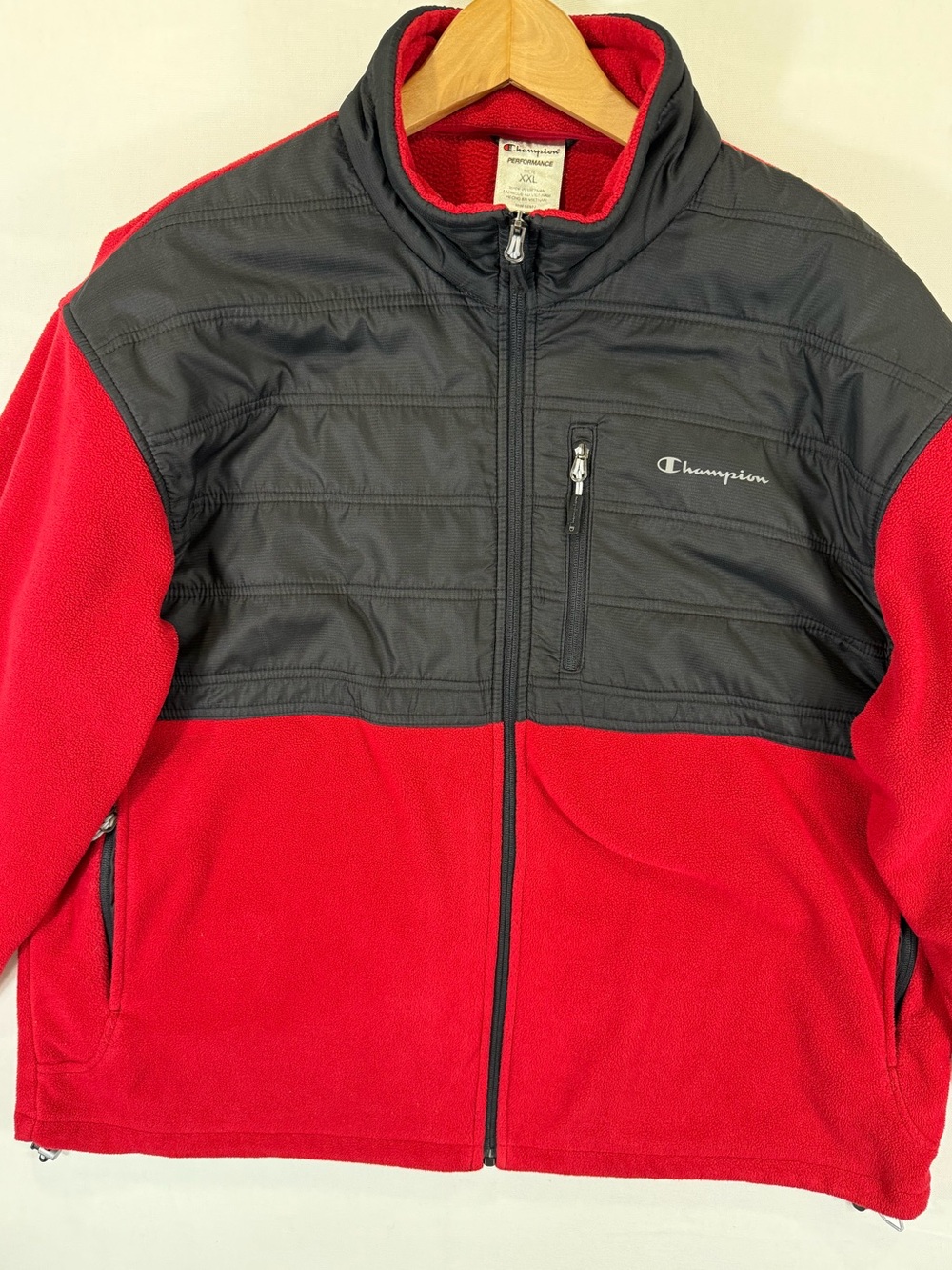 Champion Red and Black Performance Fleece Jacket